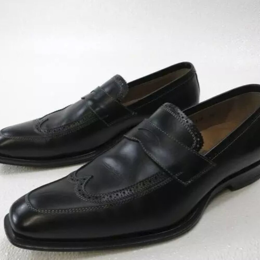 Stefano Branchini Strap Leather Dress Loafers Shoes Mens Fashion Footwear sz 7.5